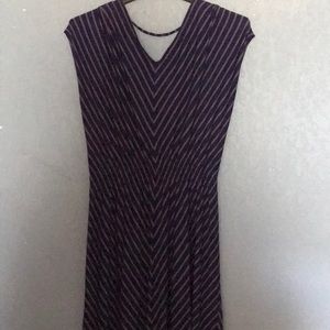 Dark blue and grey stripped maxi dress